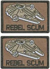 REBEL SCUM EMBROIDERED MORALE PATCH  | 2PC HOOK BACKING  3