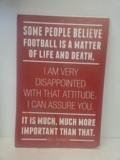 2D Flat Bill Shankly Football Quote Plastic Sign Home Décor 12