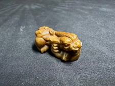 Hand Carved Yak Bone Pixiu Bead - Chinese Wealth Guardian Talisman, Feng Shui C picture