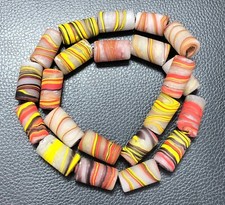 Impressive Vintage Venetian African Chevron Multimix Bead Strand picture