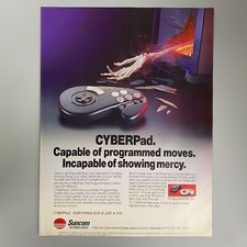 CYBERPAD SUPER NINTENDO SEGA GENESIS MEGA DRIVE SUNCOM 1993 VINTAGE RETRO ADVERT picture