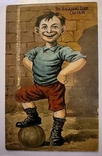 1909 Soccer FUTBOL British London Comic Backyard Team Captain National Postcard  picture