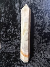 Natural Dendritic Banded Orange Calcite Obelisk 691 Grams picture