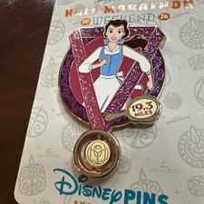 RunDisney Princess Half Marathon Fairytale 2026 Belle Medal Ribbon Pin LE  Run picture