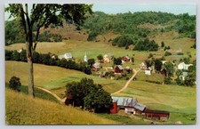 American Art Postcard Peaceful Village East Corinth Vermont Hillside View picture