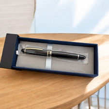 Sailor 1911 Large Fountain Pen Naginata Togi 21K Gold Nib Black Gold Trim NEW picture