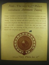 1936 Philco Radios Advertisement - new 1937 Philco introduces Automatic Tuning picture
