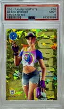 BEACH BOMBER 2021 Fortnite Panini #24 CRACKED ICE Epic Game PSA 9 LOW POP‼️ 🛹 picture
