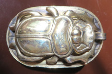 Brass Ancient Egyptian Scarab Beetle Pendant Large LN Eternal Life Sun Talisman picture