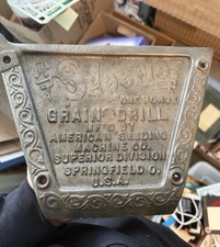 RARE 1880s 1890s Superior Machine Grain Drill Cover Cast Iron Force Feed Plate picture