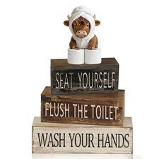 Highland Cow Bathroom Decor, 4pcs Farmhouse Western Bathroom Decor picture