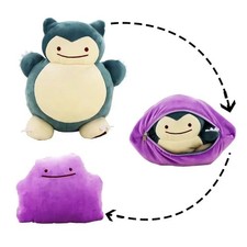 Snorlax Ditto Pokemon Plush 20cm Reversible Transform Toy Kids Gift picture