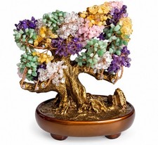 Kalifano Multicolor Gemstone Bonsai Tree 12” Tall New In Original Box picture