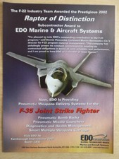 7/2002 EDO AIRCRAFT SYSTEMS F-35 JSF PNEUMATIC WEAPONS DELIVERY SYSTEM AD picture