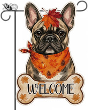 Fall French Bulldog Decor Outdoor - French Bulldog Fall Dog Decor Double Sided G picture