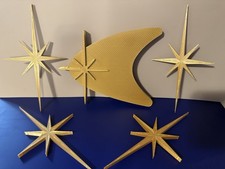 Mid Century Modern | Gold Mcm Retro Star Wall Art | Ultimate Decor Bundle 5 PCS picture