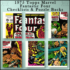 1975 Topps Marvel Comic Book Heroes FANTASTIC FOUR Checklist Puzzle  / Pick Card picture