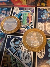 Harrah’s Lake Tahoe + Aladdin $10 Limited Edition .999 Silver Casino Token Pair picture