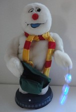 Vintage Gemmy Frosty Spinning Snowflake Animated Musical Snowman w/ Flaws picture