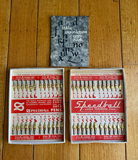 Vintage Speedball 24 Pen Lettering Nib Display Cards Lot of 2 Calligraphy Book picture