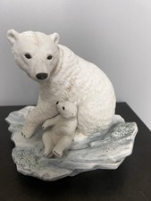 Vintage 1990 Polar Expedition Collection Polar Bears Fine Porcelain Figurine picture