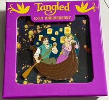 Disney Tangled 10th Anniversary Limited Edition Mini Jumbo Pin Rapunzel Flynn  picture