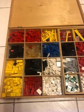 Large Vintage Circa 1960-1970 Wooden Original Lego Storage Box WITH  Lego's picture