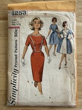Simplicity Pattern 4253 Junior Dress w Removable Plastron Size 11 Bust 31.5” Cut picture
