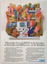 IBM Vintage Print Ad 1984 PC Maintenance Service Colorful Artwork picture