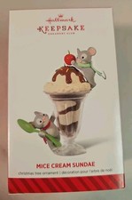 2014 Hallmark Mice Cream Sundae Keepsake Ornament KOC Member Exclusive BRAND NEW picture