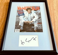 Hugh Grant signed index card cut framed 2003 Vanity Fair cover JSA Notting Hill picture