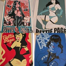 4 18x24 Bettie Page 2015 Posters Sketch Art 5FINITY Productions 50/100 Rare picture