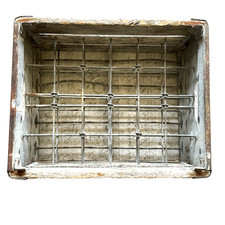 Vintage Antique Young's Dairy Metal Wooden Milk Crate Farmhouse Decor picture
