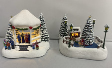 2023 & 2024 Thomas Kinkade Teleflora  Christmas Skaters and Carolers Set of 2 picture
