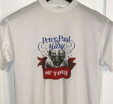 Vtg PETER PAUL & MARY '90 TOUR T Shirt RARE BAND Promo Concert FOLK MUSIC  picture