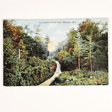 Vintage DB Postcard Litho Of A Country Drive Near Wausau, WI picture