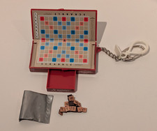 Vintage 1999 Scrabble Keychain Mini Travel Game Complete W/ Tiles Milton Bradley picture