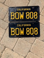 1963-1969 CALIFORNIA LICENSE PLATE PAIR DMV CLEAR/YOM VERY GOOD picture
