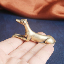 2Pcs Vintage Greyhound Desk Ornament, Brass Dog Figurine Small Dog Statue Animal picture
