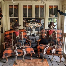 AplusChoice 2 Pack 5.6 Ft Halloween Cowboy Skeleton Life Size Party Outdoor picture