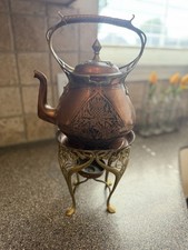 Antique Carl Deffner Attributed Copper Brass Jugendstil Thistle Kettle Stand picture