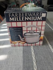 VINTAGE Farberware Tea Kettle Gooseneck Spout 1.5 Quart Stainless Steel  picture