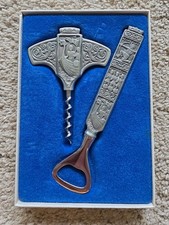 Vintage Konge Tinn Viking Bar Set Norway H-S Stamp Pewter Pristine png picture