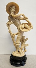 Vintage MCM Kitsch RESIN Ivory Man with Vegetables 13
