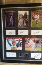 Framed  Signed Print famous Sports Personal Bob Champion MBE Rory Underwood MBE picture
