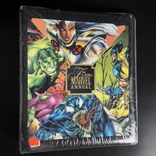 1995 Flair Marvel Annual Binder -3 Oversize Promo Cards Included - Sealed/ NEW picture