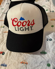 Coors Light Brew Trucker Hat Snapback Cap Black/White Mesh picture
