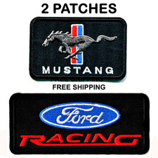 Ford Mustang Motor Car Automotive Patch Embroidered Iron-On Sew-On Set of 2 picture