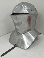 Medieval Frog-Mouth Helmet 15th Century Mounted Knight Armor Gothic Steel Helmet picture