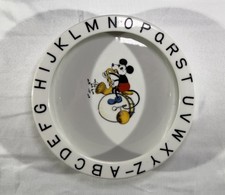 VINTAGE MICKEY MOUSE ABC ALPHABET BOWL WALTER E DISNEY C. 1930'S BAVARIA picture